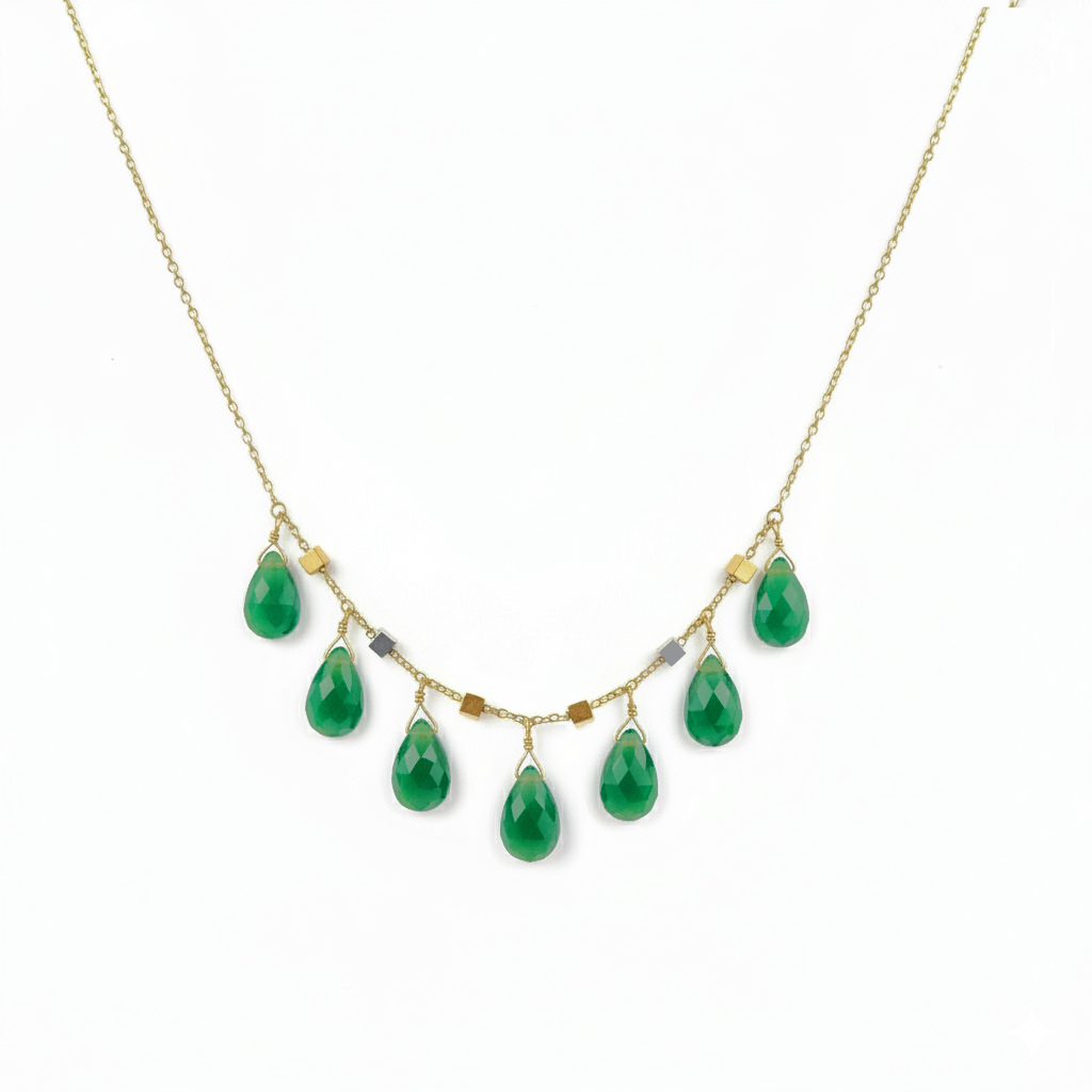 Sélène Green Agate Necklace